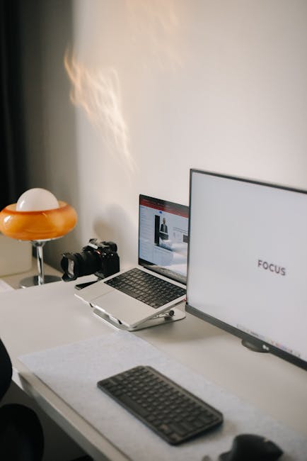 Person demonstrating proper eye care habits with good lighting and ergonomic computer setup